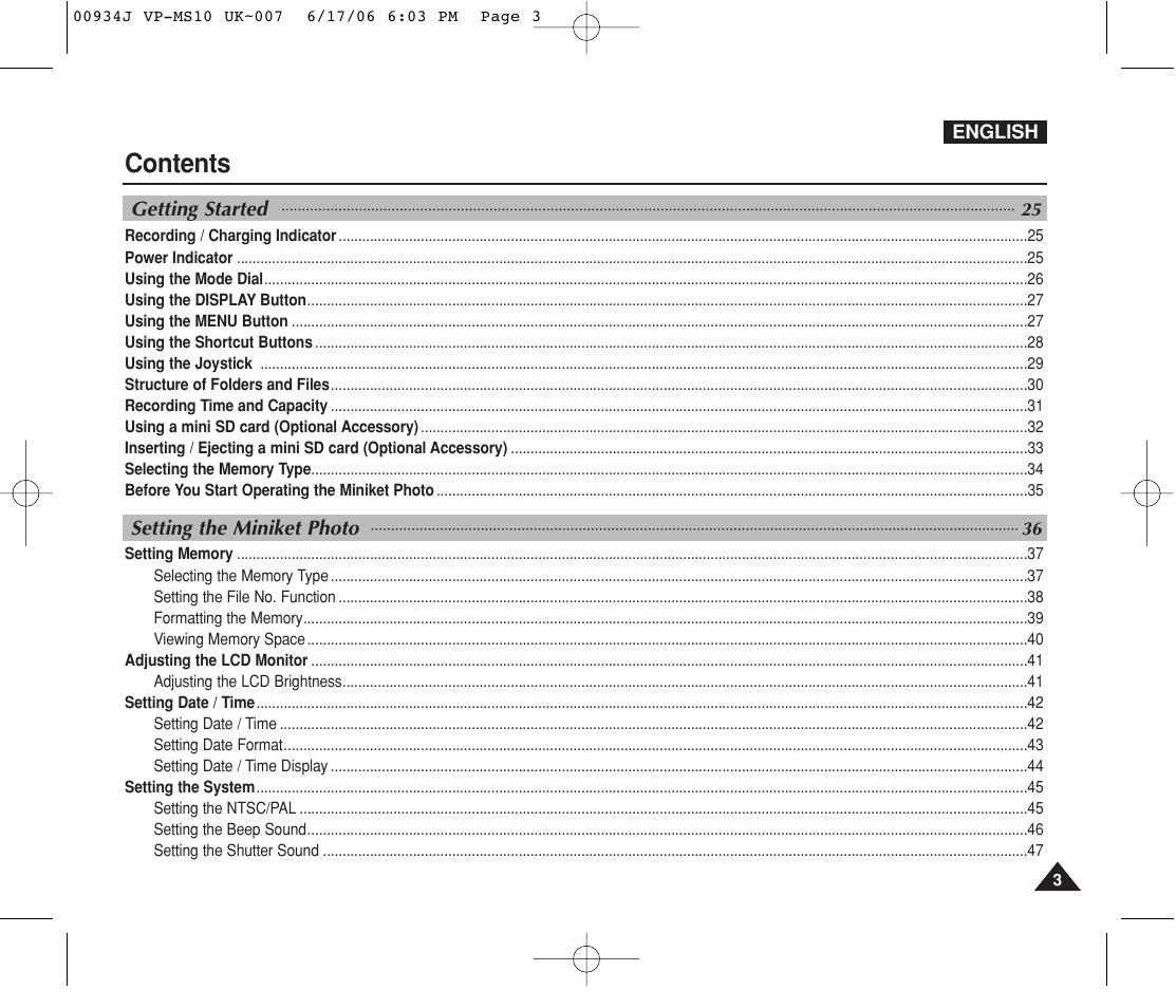 Samsung VP-MS11 User Manual | Page 3 / 160