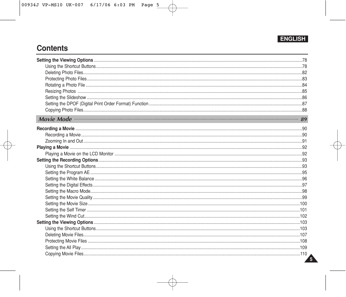 Samsung VP-MS11 User Manual | Page 5 / 160