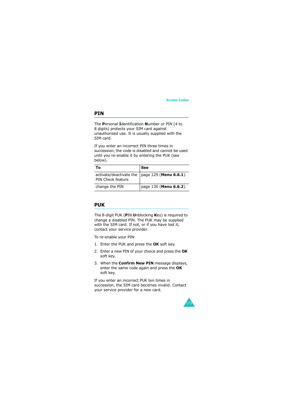 Pin puk | Samsung G H68-05336A User Manual | Page 174 / 201