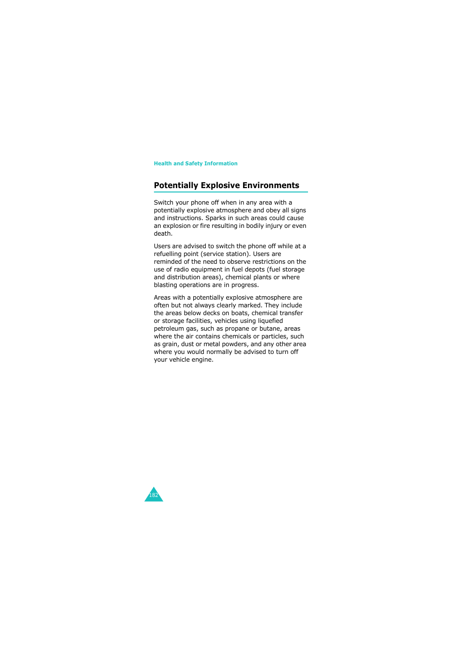Potentially explosive environments | Samsung G H68-05336A User Manual | Page 183 / 201