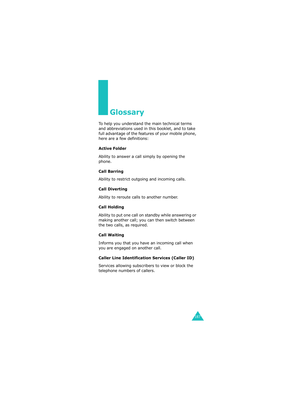 Glossary | Samsung G H68-05336A User Manual | Page 188 / 201
