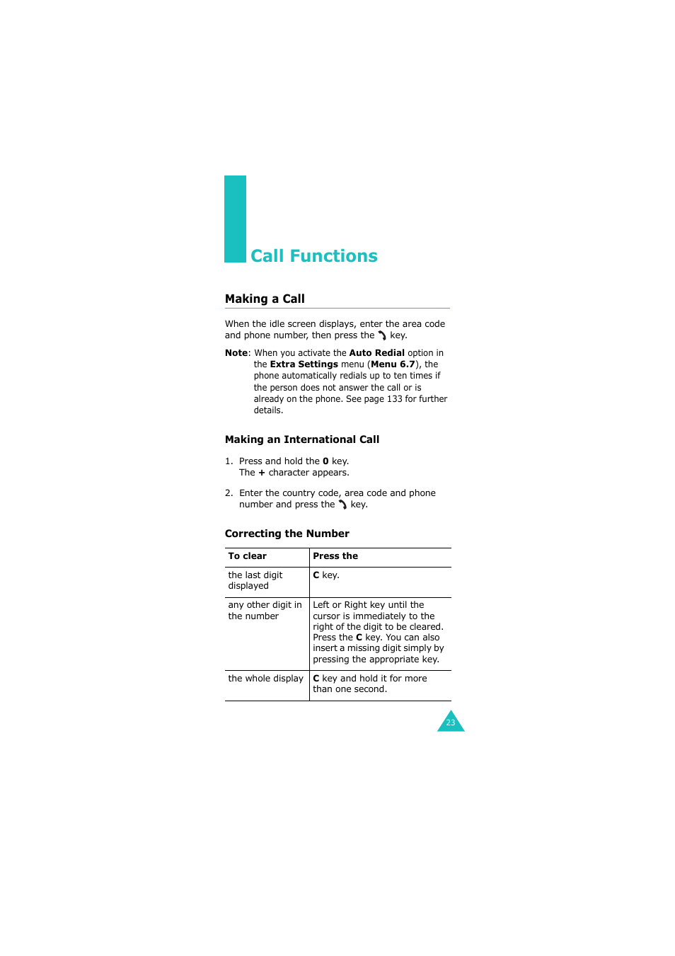 Call functions, Making a call | Samsung G H68-05336A User Manual | Page 24 / 201
