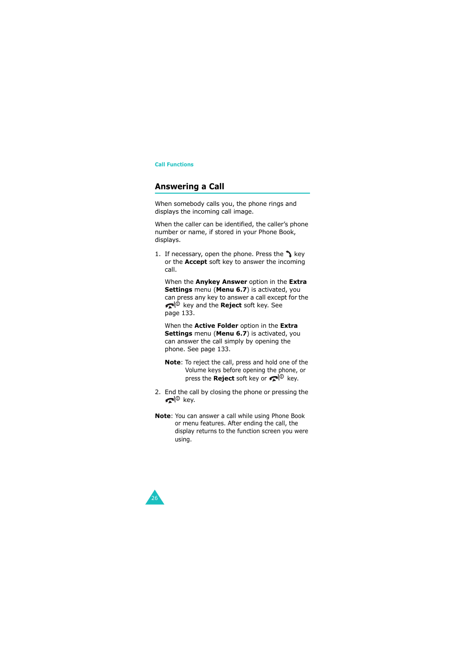 Answering a call | Samsung G H68-05336A User Manual | Page 27 / 201