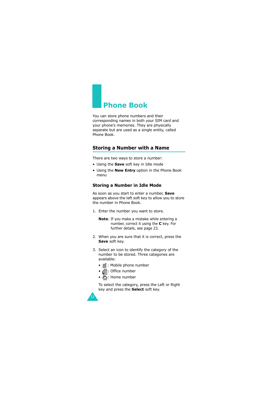 Phone book, Storing a number with a name | Samsung G H68-05336A User Manual | Page 33 / 201