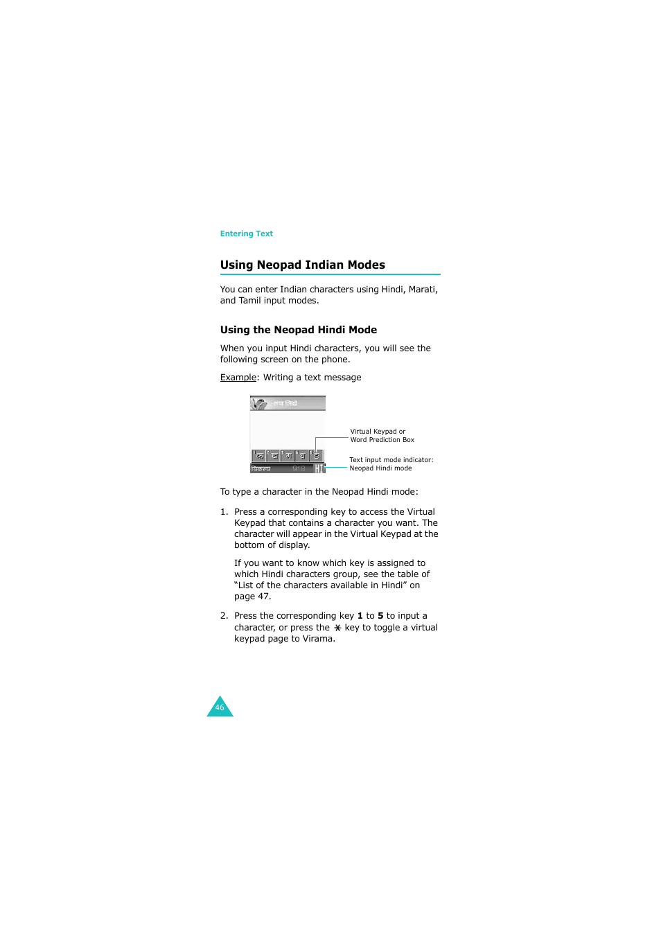 Using neopad indian modes | Samsung G H68-05336A User Manual | Page 47 / 201