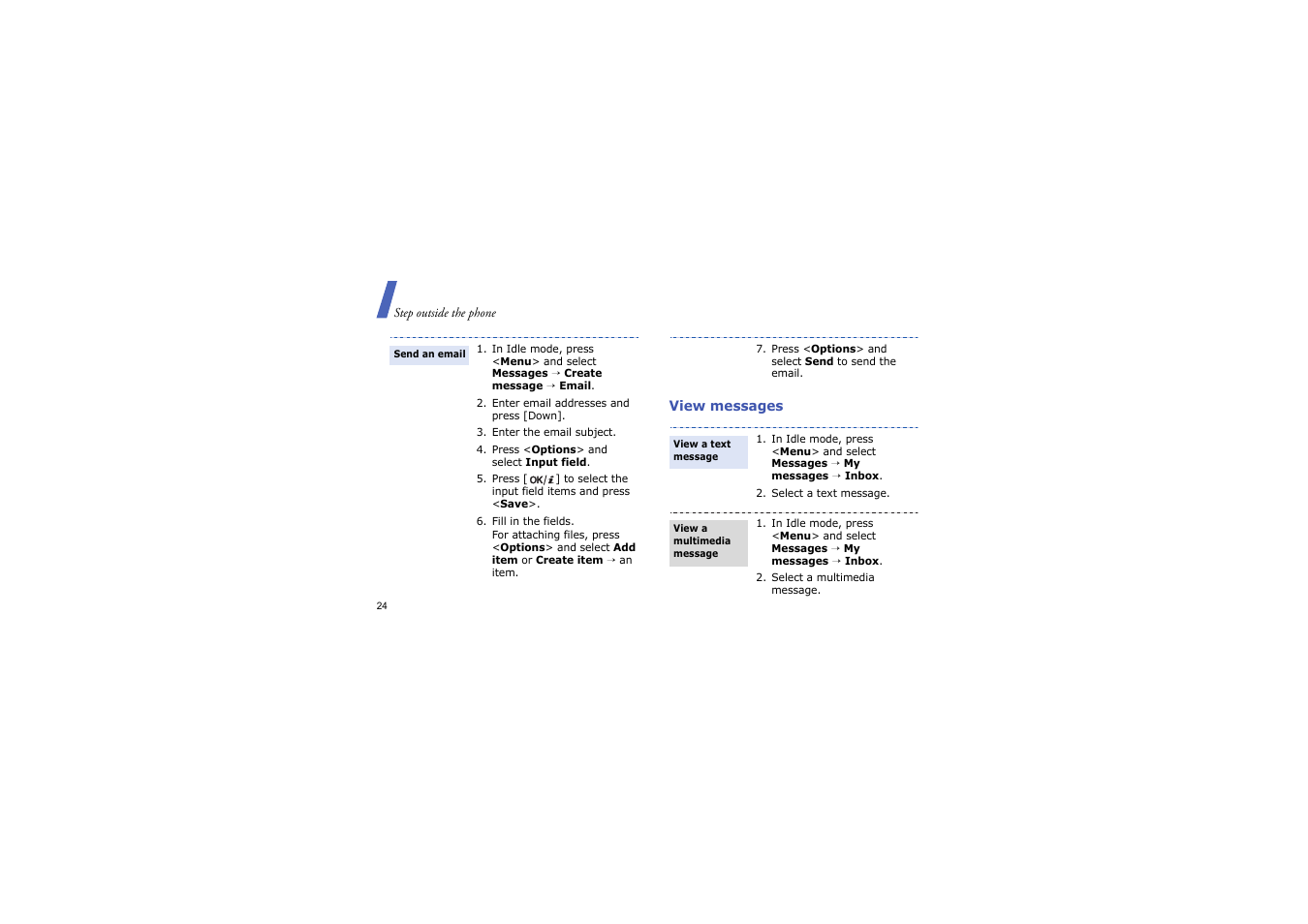 View messages | Samsung BLUETOOTH GH68-13098A User Manual | Page 27 / 50