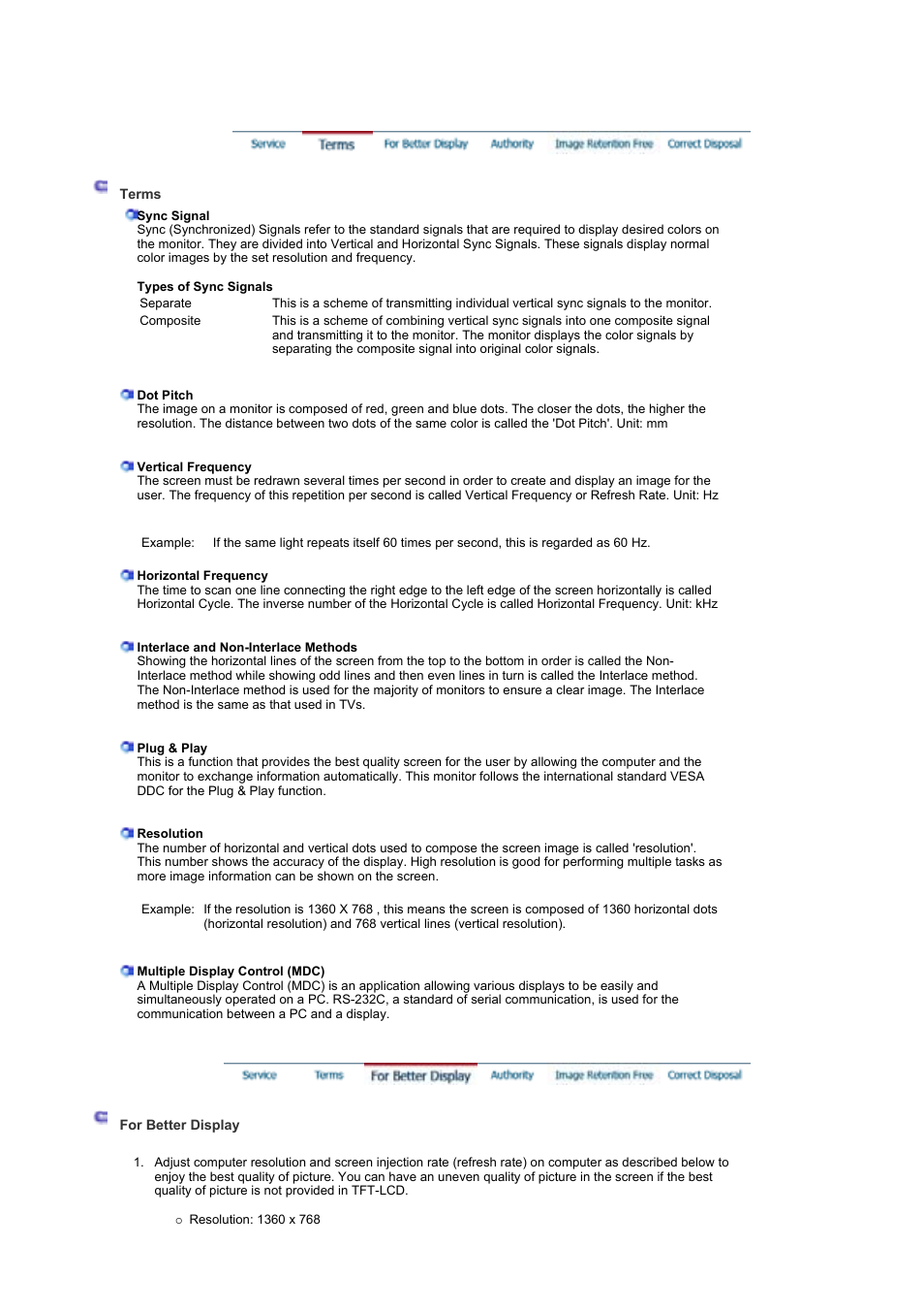 For better display | Samsung 460P User Manual | Page 150 / 154
