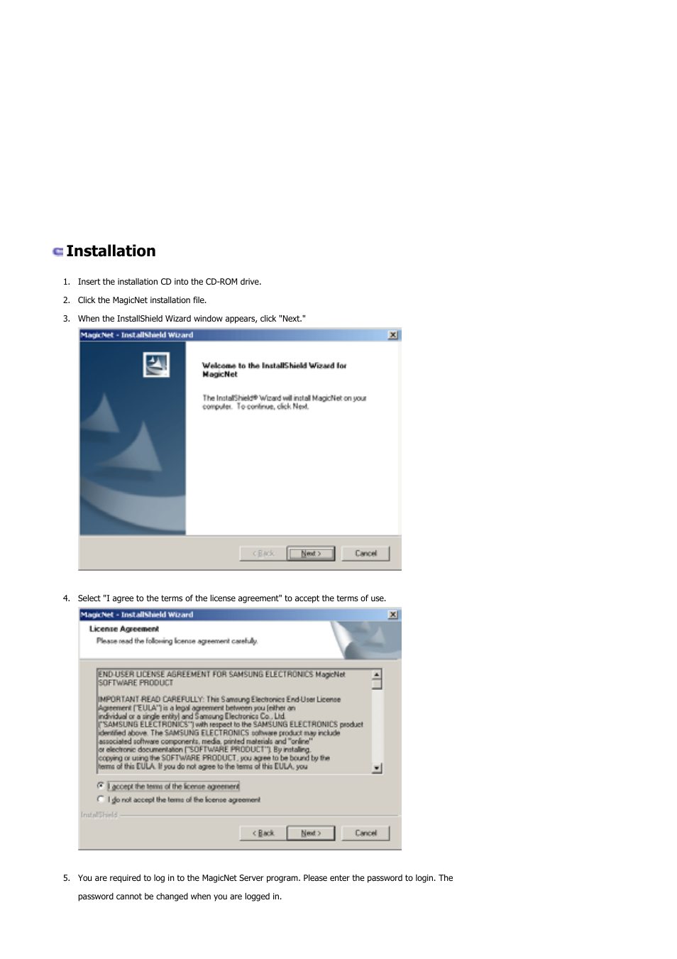 Syncmaster 460p, Installation | Samsung 460P User Manual | Page 61 / 154