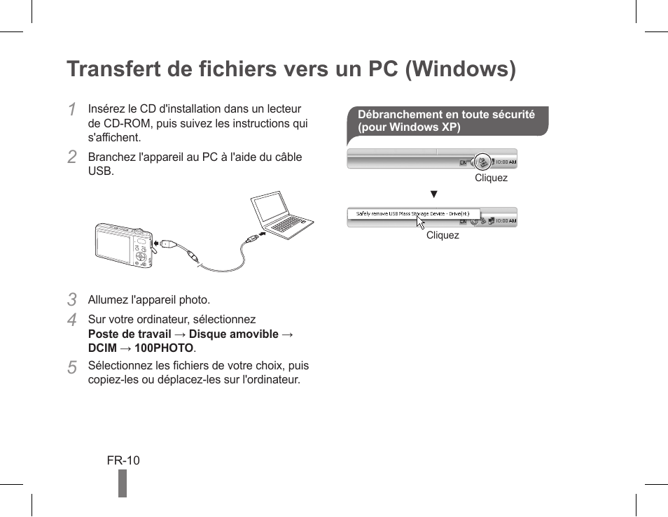 Transfert de fichiers vers un pc (windows) | Samsung AD68-05528A User Manual | Page 30 / 32