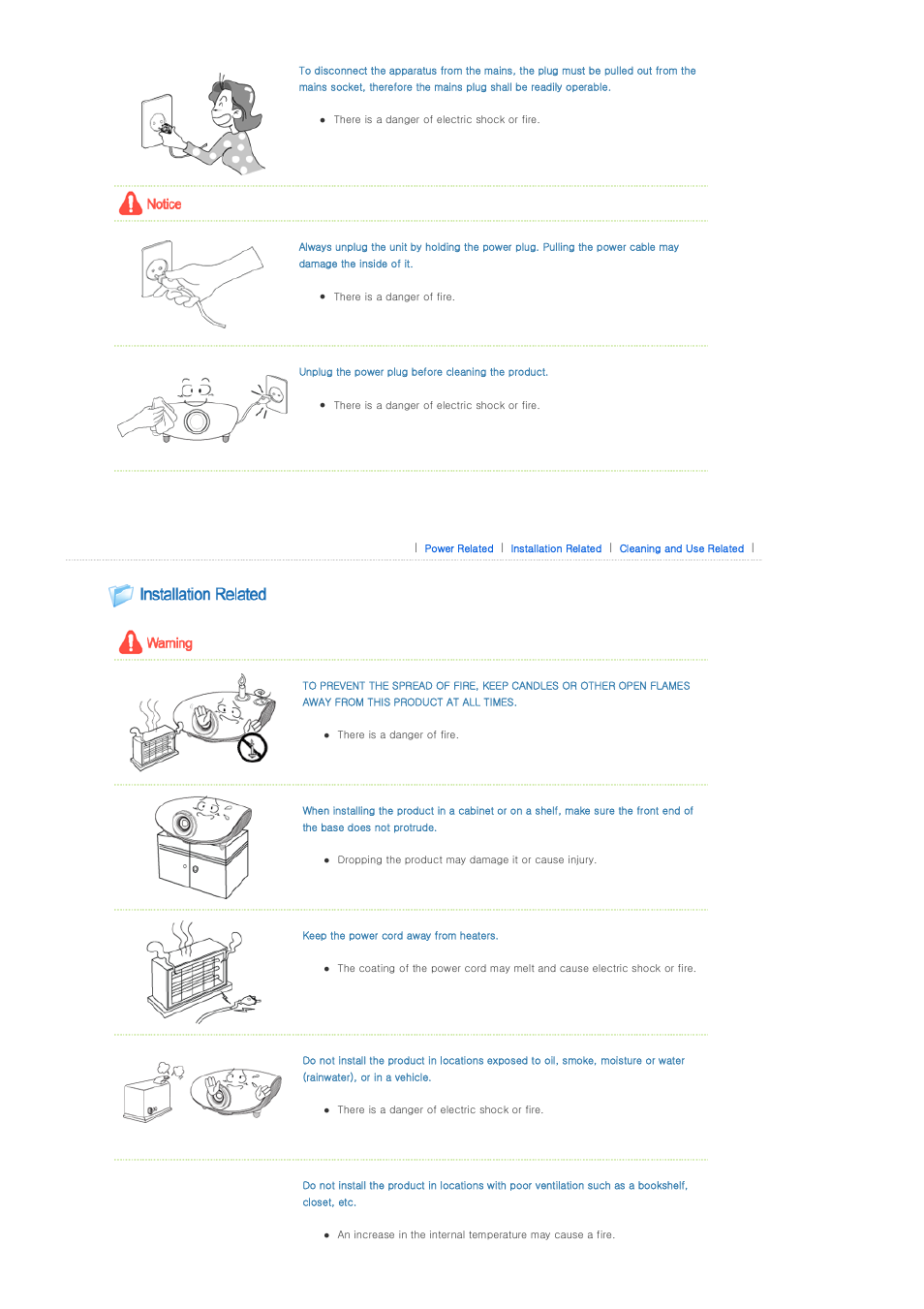 Installation related | Samsung SP-A400B User Manual | Page 3 / 40