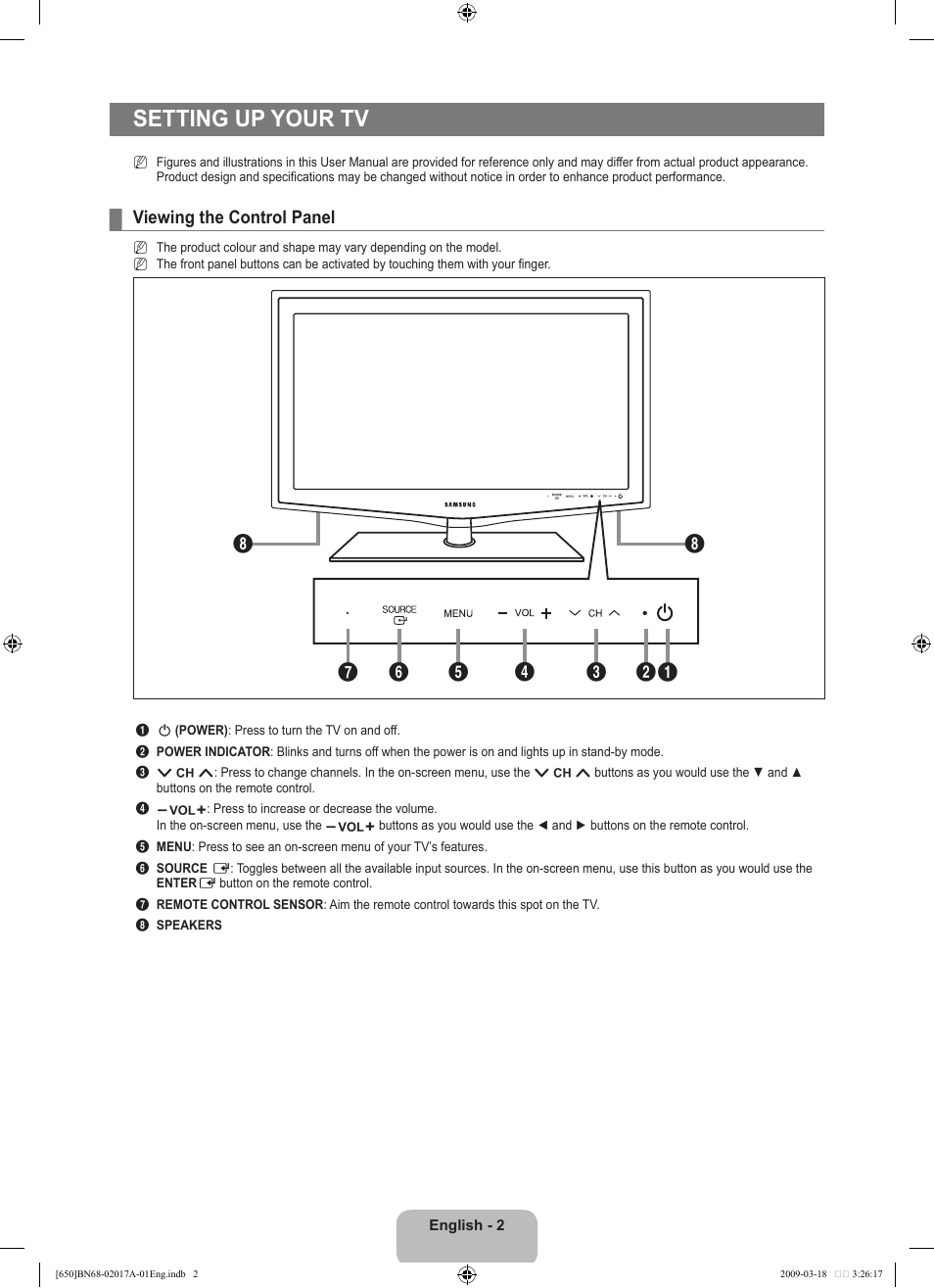 Setting up your tv | Samsung BN68-02017A-01 User Manual | Page 4 / 83