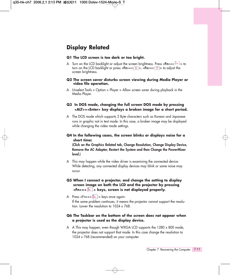 Display related | Samsung Q35 User Manual | Page 131 / 157