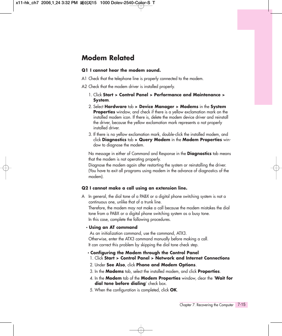Modem related | Samsung Q35 User Manual | Page 135 / 157