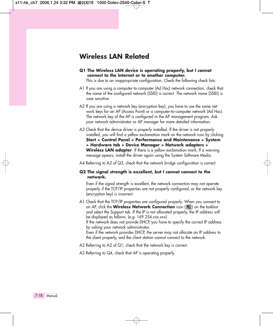 Wireless lan related | Samsung Q35 User Manual | Page 138 / 157
