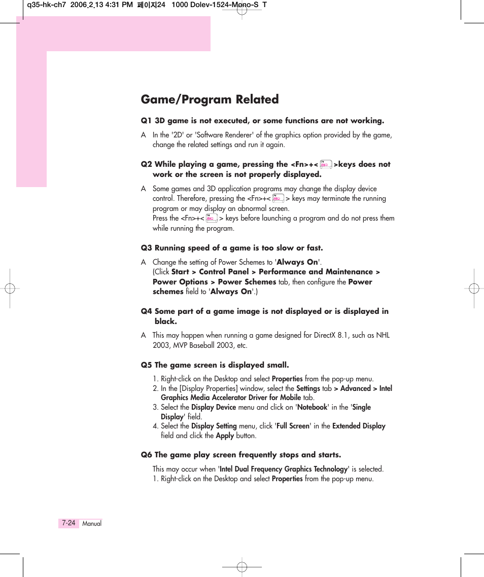 Game/program related | Samsung Q35 User Manual | Page 144 / 157