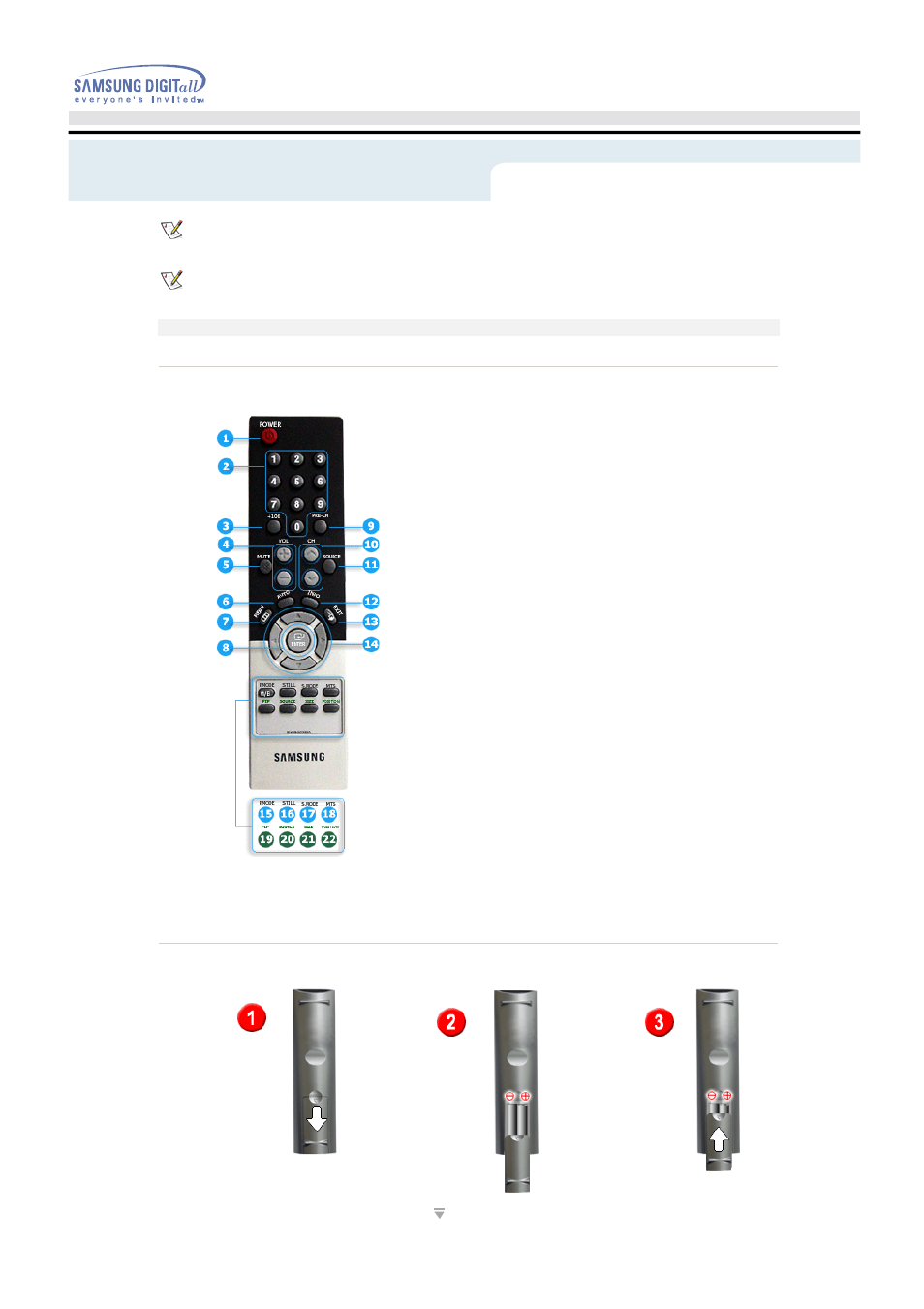 Remote control, Introduction - remote control, Button names | Replacing batteries | Samsung 192MP User Manual | Page 14 / 63
