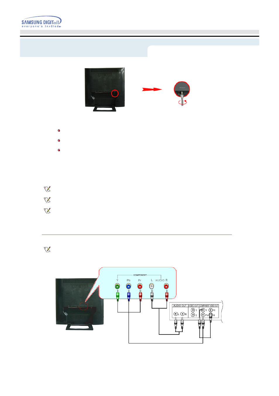Setup - connecting to other devices, Connecting dvd / dtv set top box | Samsung 192MP User Manual | Page 17 / 63