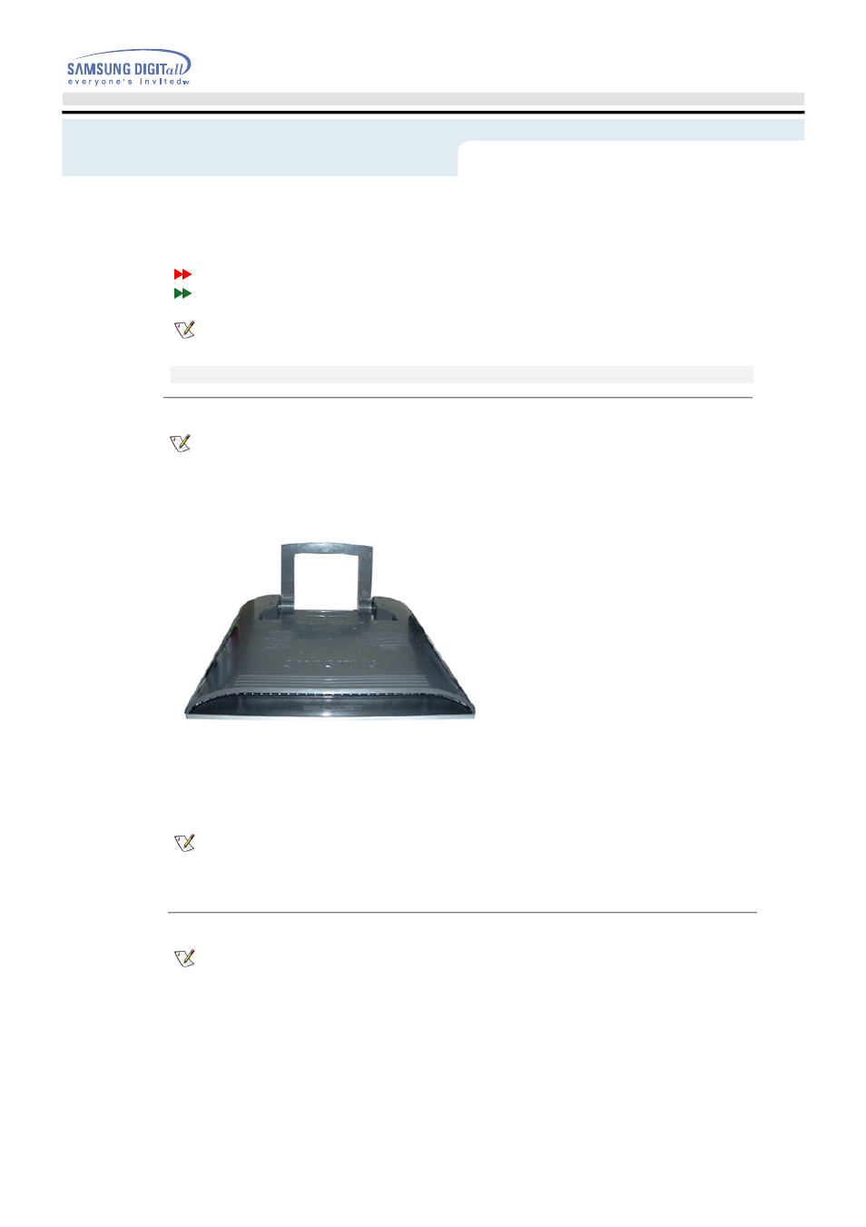 Installing a vesa base, Setup - installing a vesa base, Folding the base | Removing the base | Samsung 192MP User Manual | Page 25 / 63