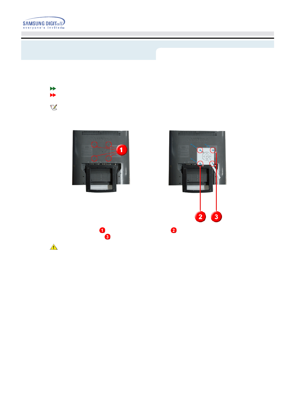 Setup - installing a vesa base | Samsung 192MP User Manual | Page 27 / 63