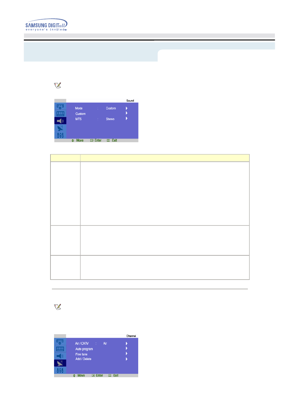 Adjusting your lcd monitor, On-screen display, Sound control | Channel control | Samsung 192MP User Manual | Page 39 / 63