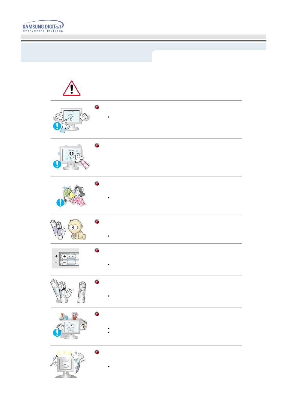 Cleaning, Safety instructions - cleaning | Samsung 192MP User Manual | Page 7 / 63