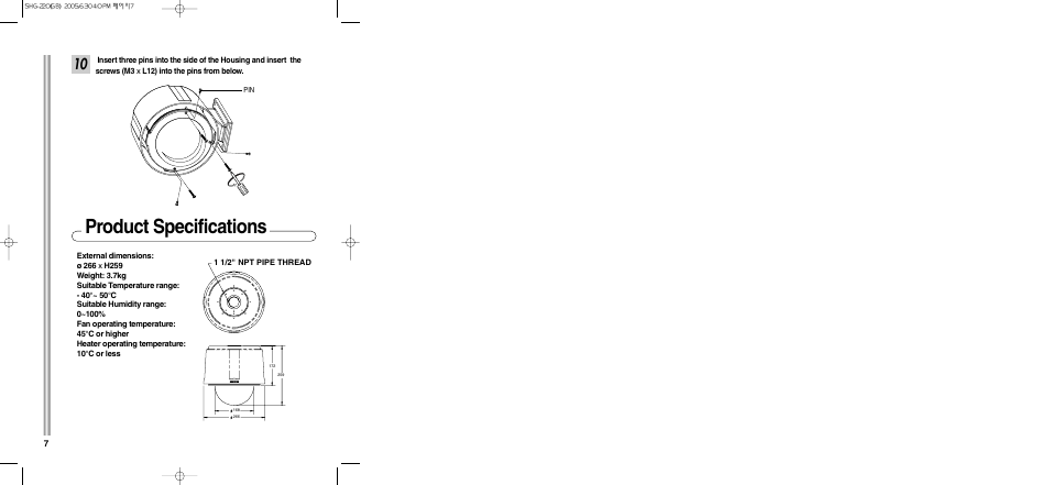 Product specifications | Samsung SHG-220 User Manual | Page 8 / 10