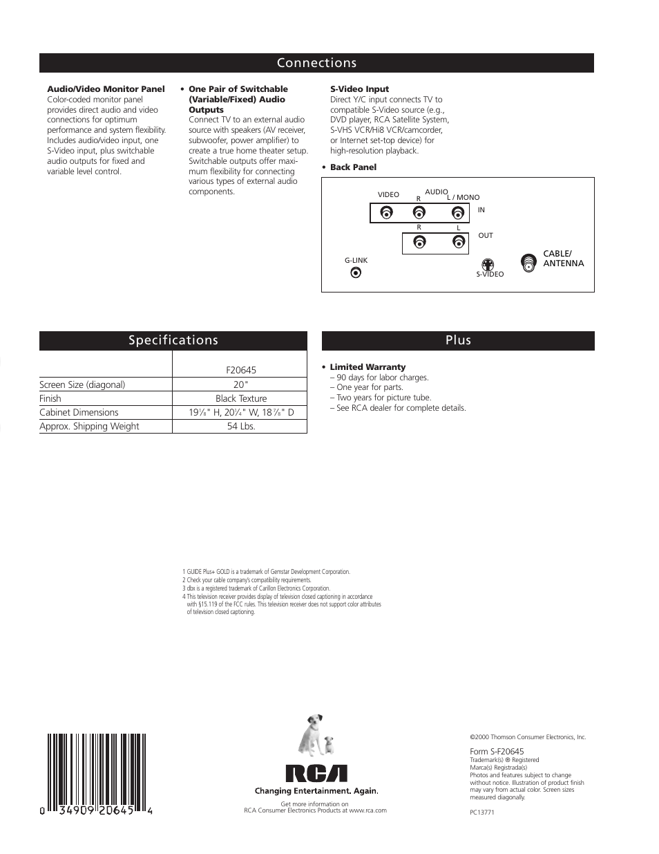 Te levi s io n | Samsung F20645 User Manual | Page 4 / 4