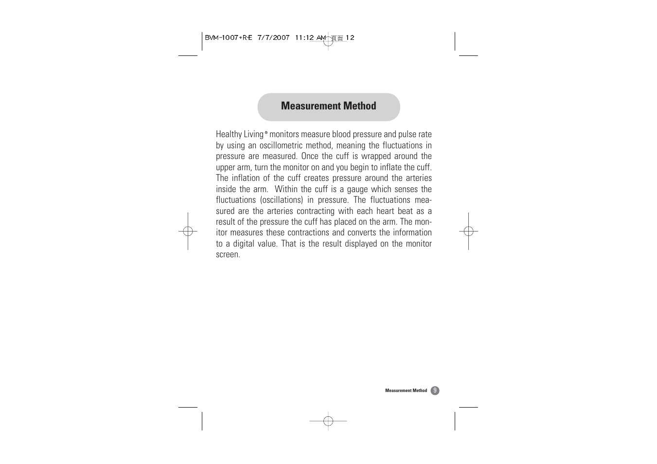 Measurement method | Samsung BVM-1007 User Manual | Page 10 / 66