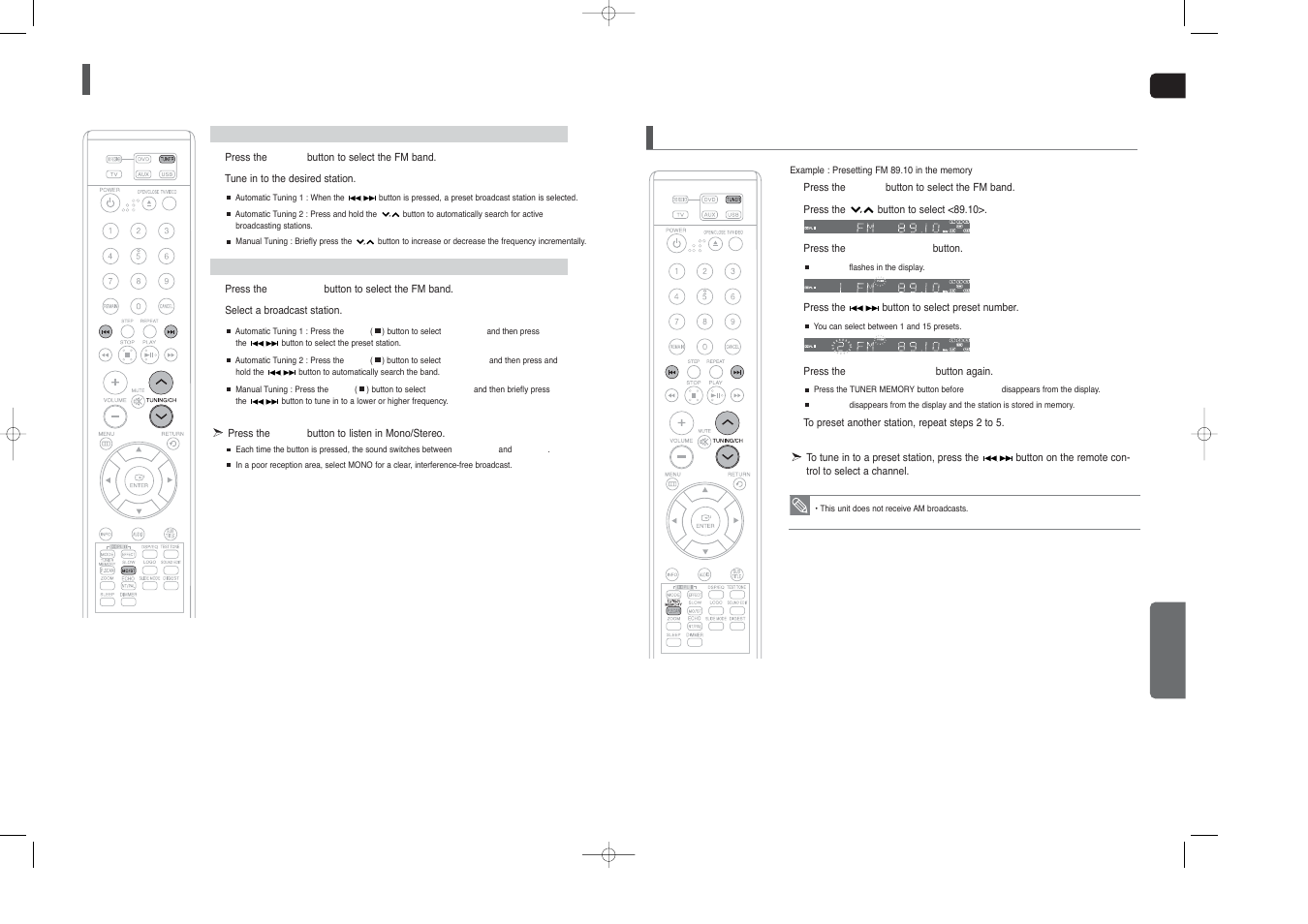 Miscellaneous, Listening to radio, Presetting stations | Samsung HT-TX25  EN User Manual | Page 28 / 34