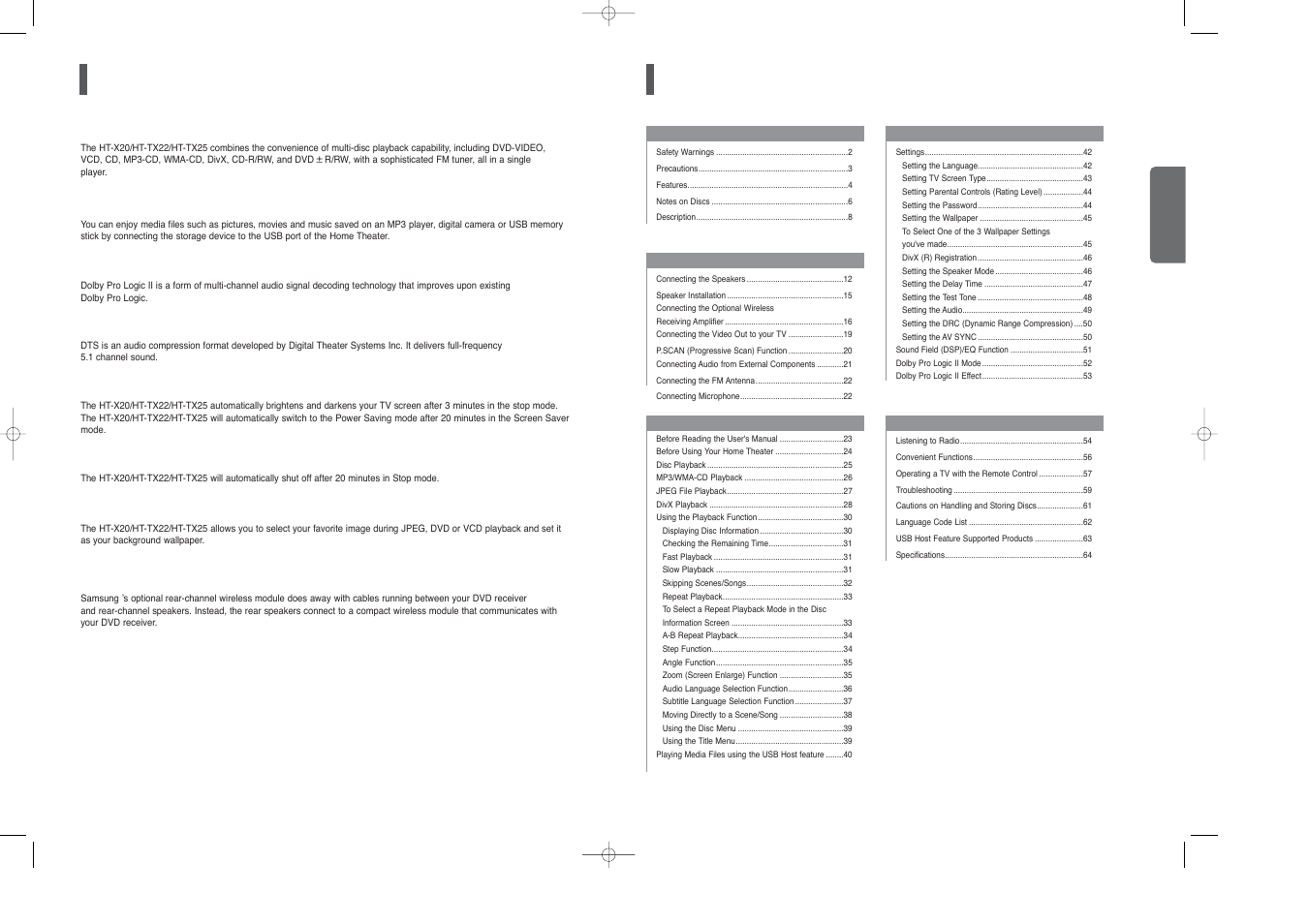 Samsung HT-TX25  EN User Manual | Page 3 / 34