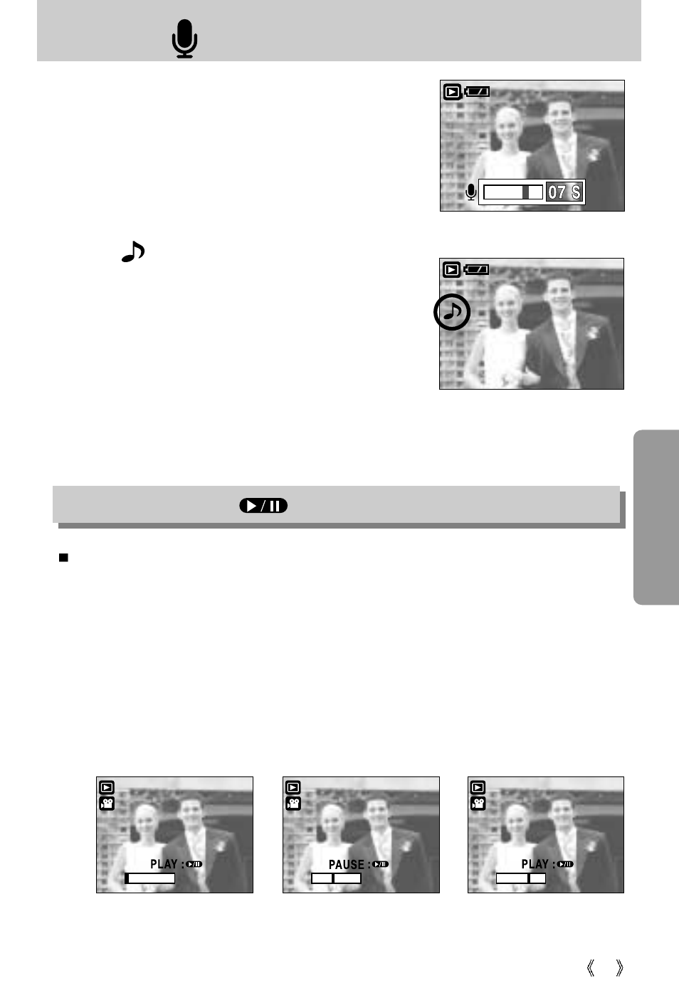 Play & pause ( ) / down button | Samsung digimax U-CA 501 User Manual | Page 49 / 116