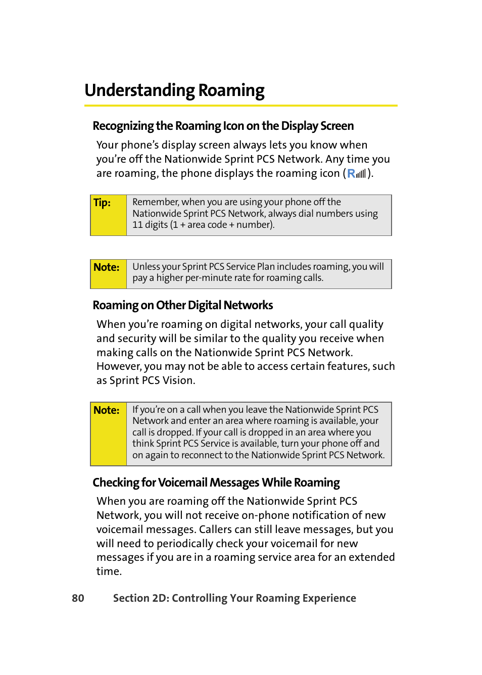 Understanding roaming | Samsung A640 User Manual | Page 102 / 265