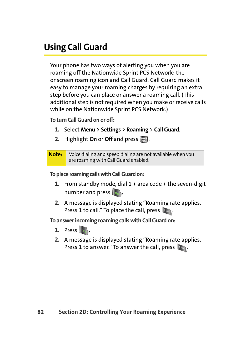 Using call guard | Samsung A640 User Manual | Page 104 / 265