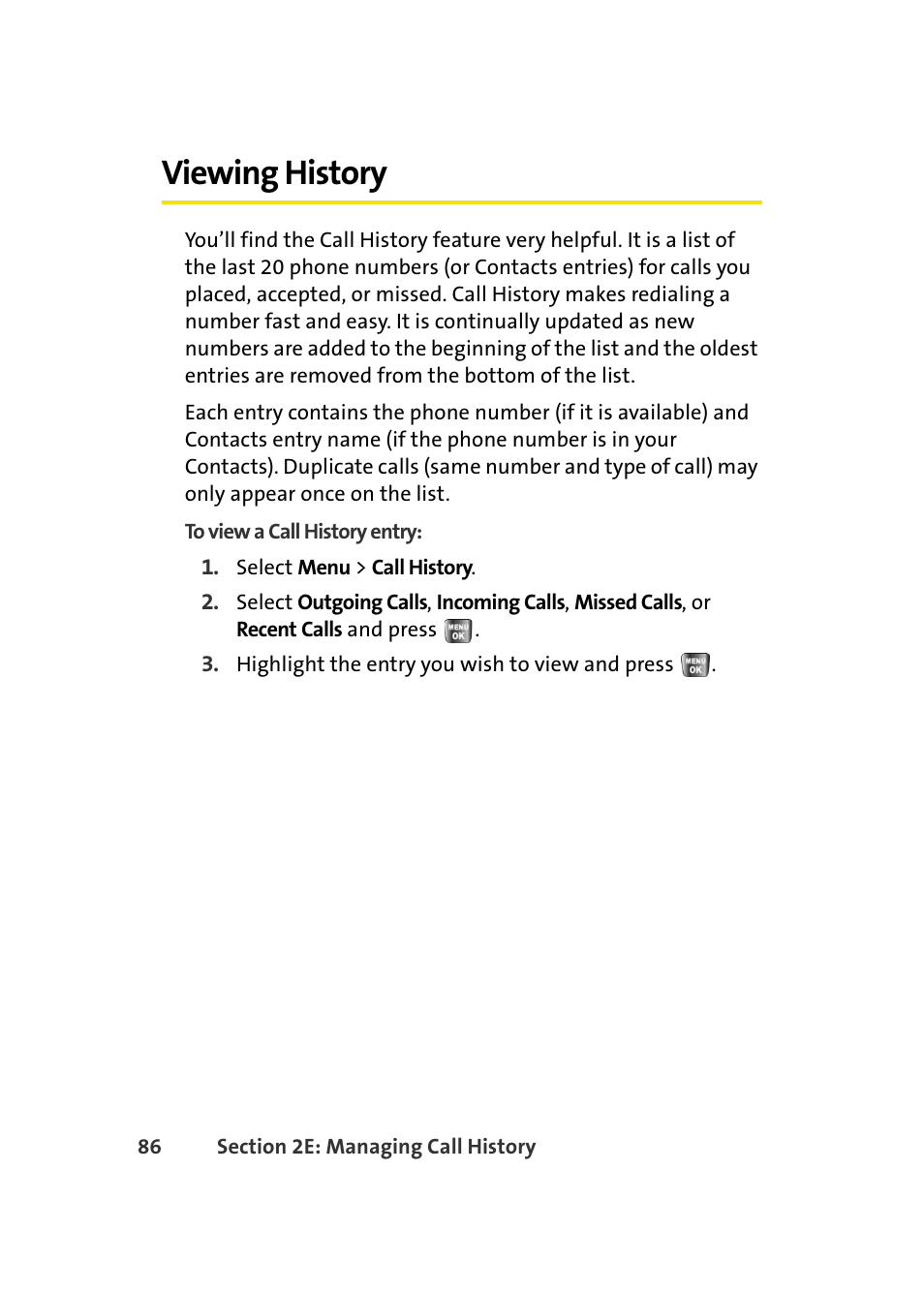 Viewing history | Samsung A640 User Manual | Page 108 / 265