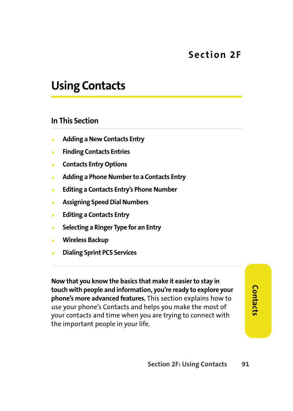 Using contacts, 2f. using contacts, Co n ta ct s | Samsung A640 User Manual | Page 113 / 265