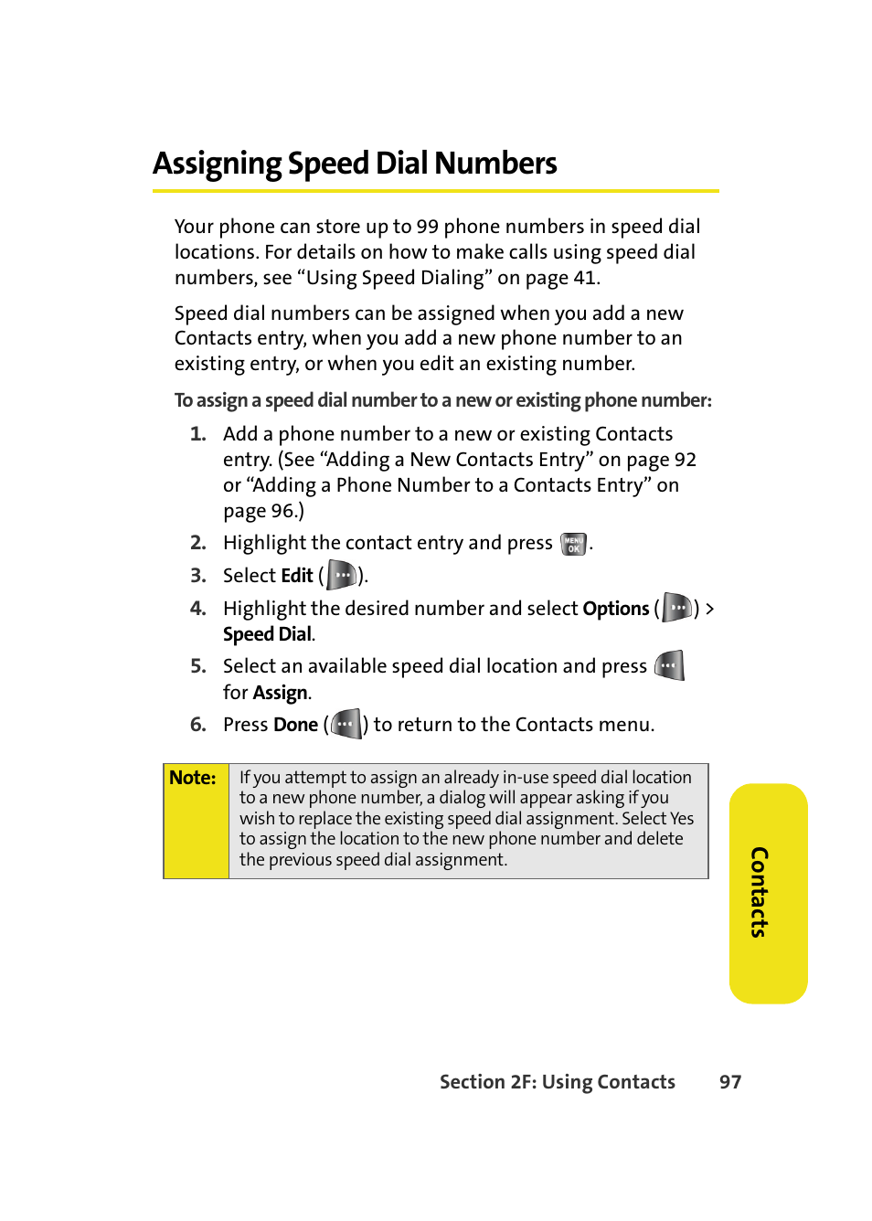 Assigning speed dial numbers | Samsung A640 User Manual | Page 119 / 265