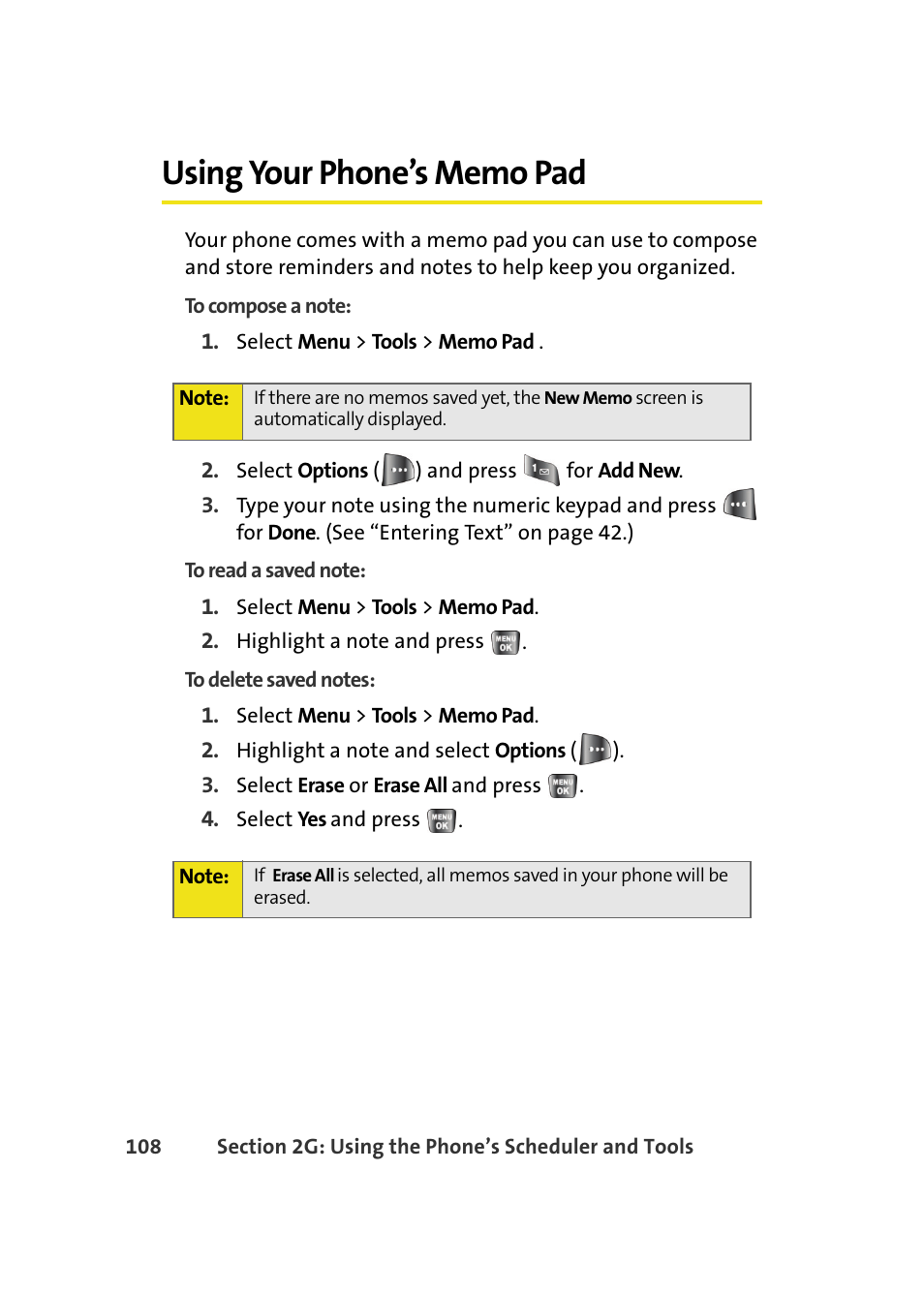 Using your phone’s memo pad | Samsung A640 User Manual | Page 130 / 265