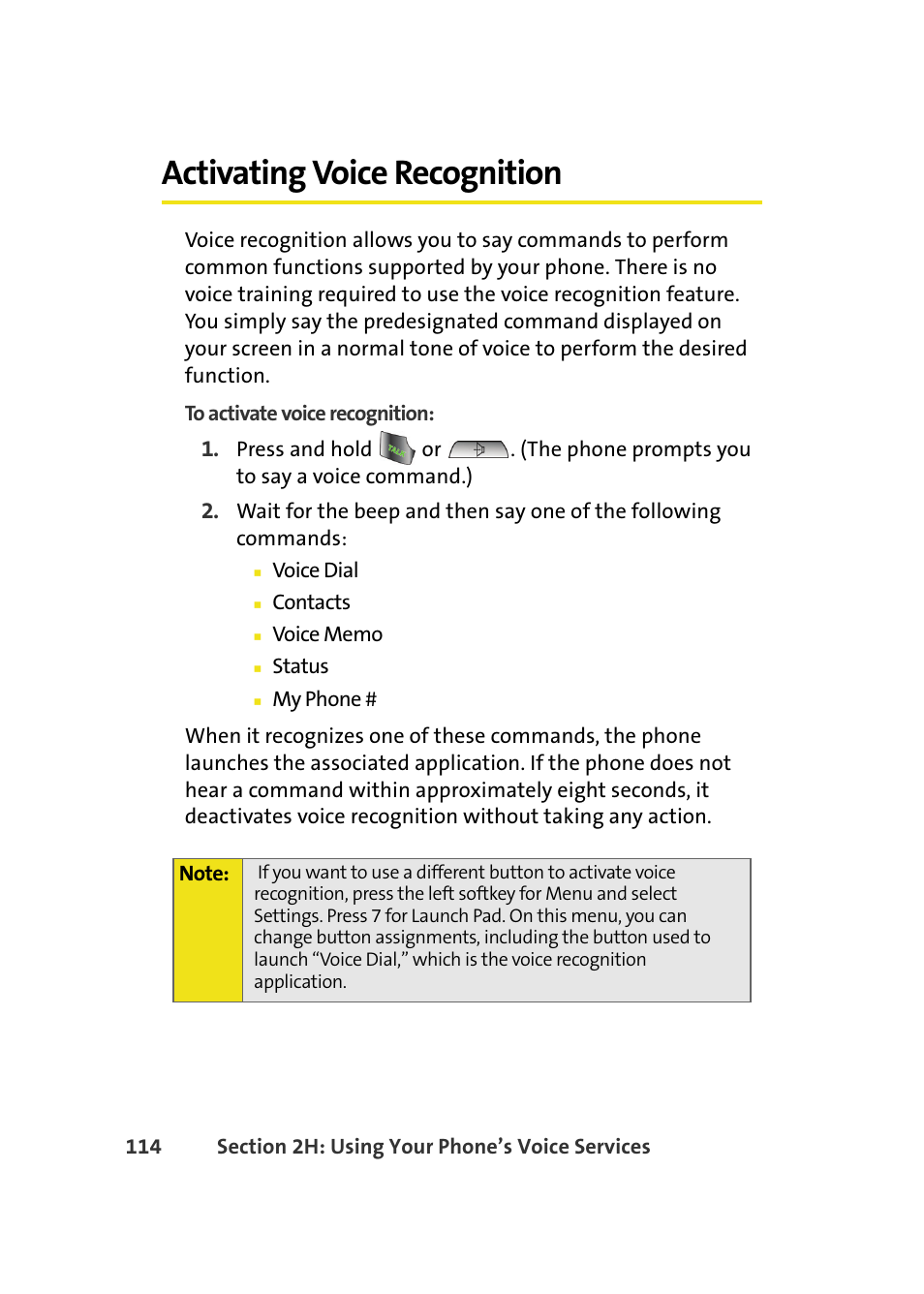 Activating voice recognition | Samsung A640 User Manual | Page 136 / 265