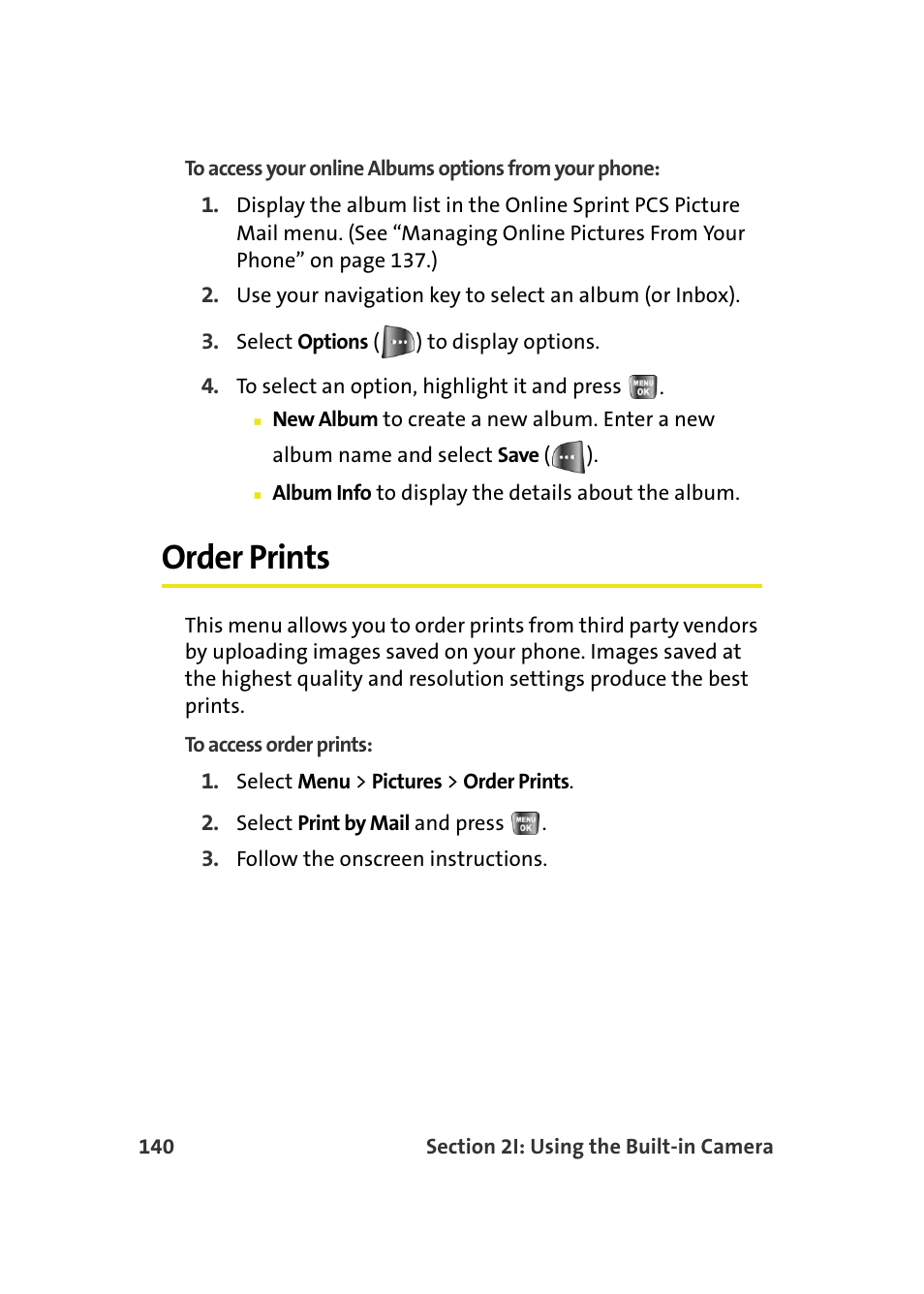 Order prints | Samsung A640 User Manual | Page 162 / 265