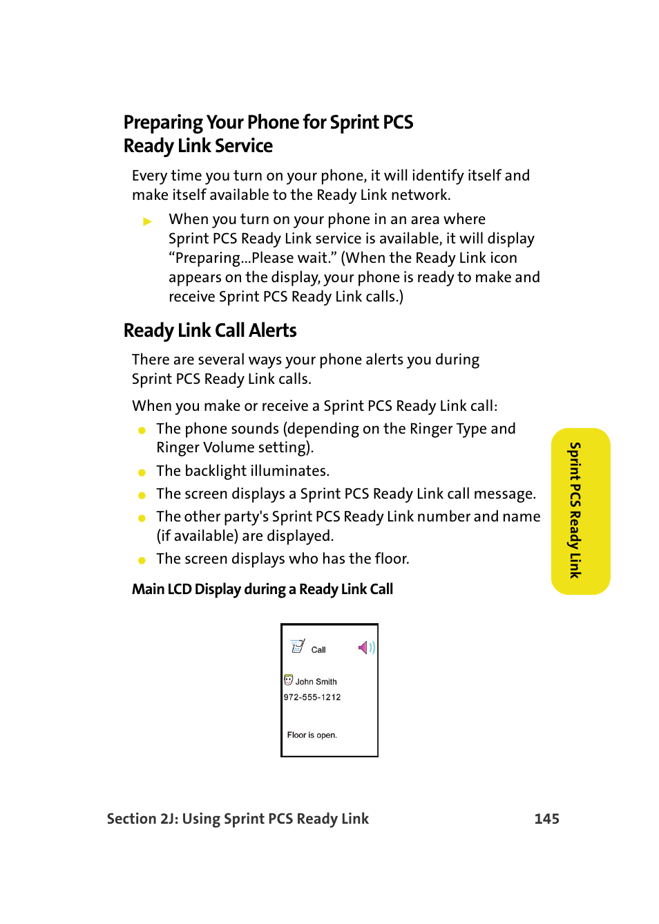 Ready link call alerts | Samsung A640 User Manual | Page 167 / 265