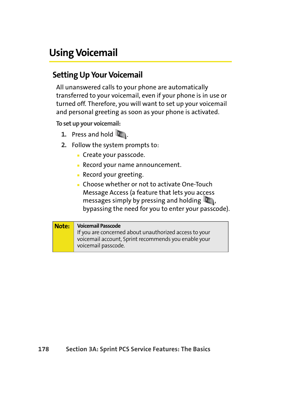 Using voicemail, Setting up your voicemail | Samsung A640 User Manual | Page 200 / 265