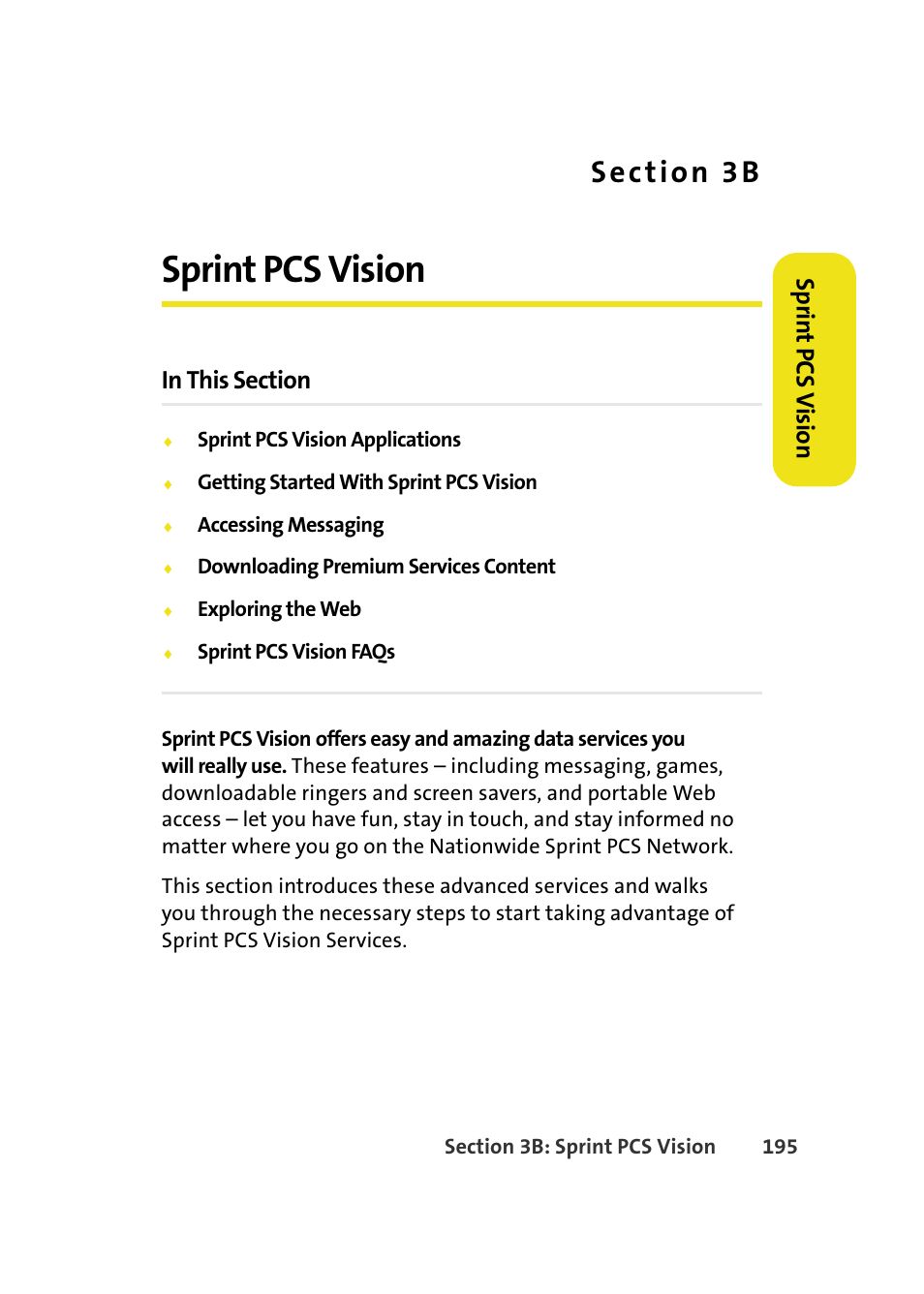 Sprint pcs vision, 3b. sprint pcs vision, Spr in t pcs v ision | Samsung A640 User Manual | Page 217 / 265