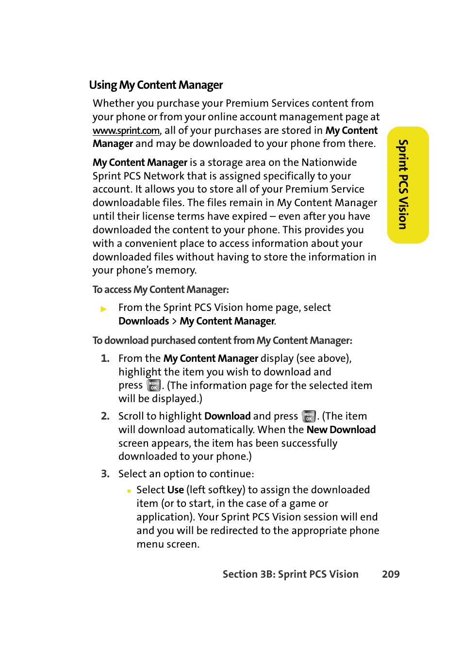 Spr in t pcs v ision | Samsung A640 User Manual | Page 231 / 265