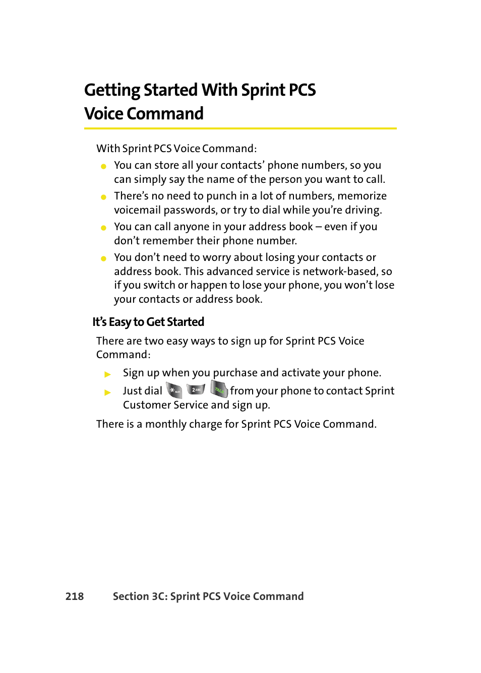 Getting started with sprint pcs voice command, It’s easy to get started | Samsung A640 User Manual | Page 240 / 265