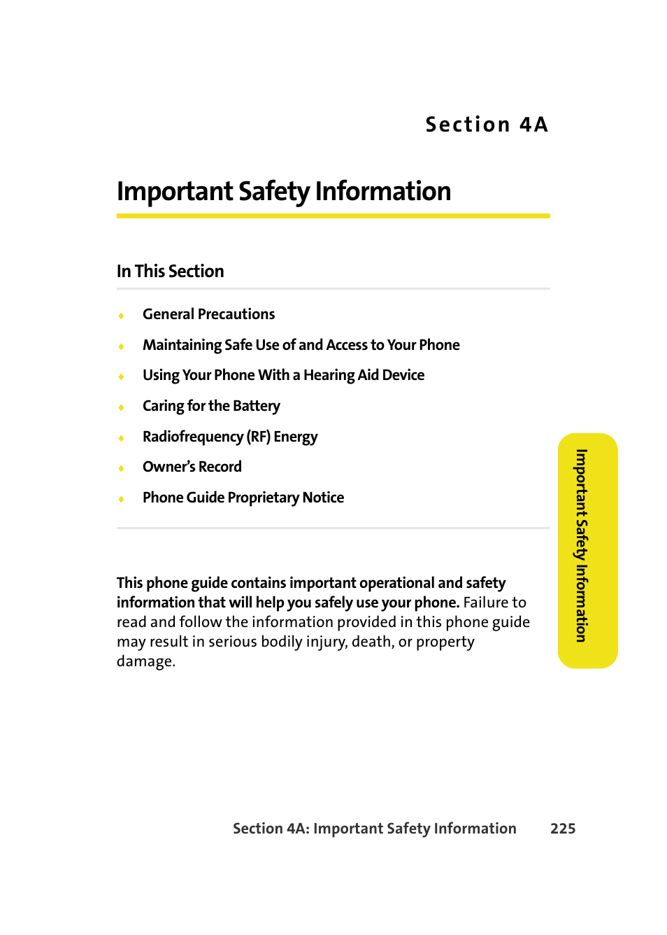 Important safety information, 4a. important safety information | Samsung A640 User Manual | Page 247 / 265