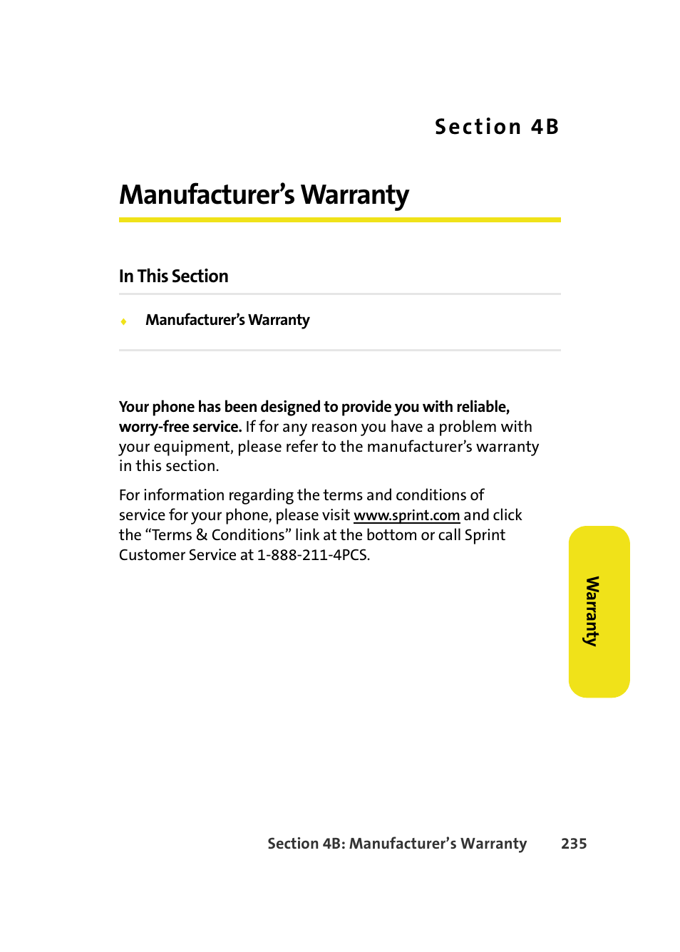 Manufacturer’s warranty, 4b. manufacturer’s warranty | Samsung A640 User Manual | Page 257 / 265