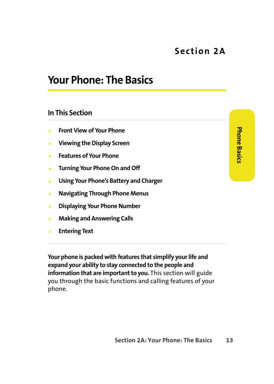 Your phone: the basics, 2a. your phone: the basics | Samsung A640 User Manual | Page 35 / 265