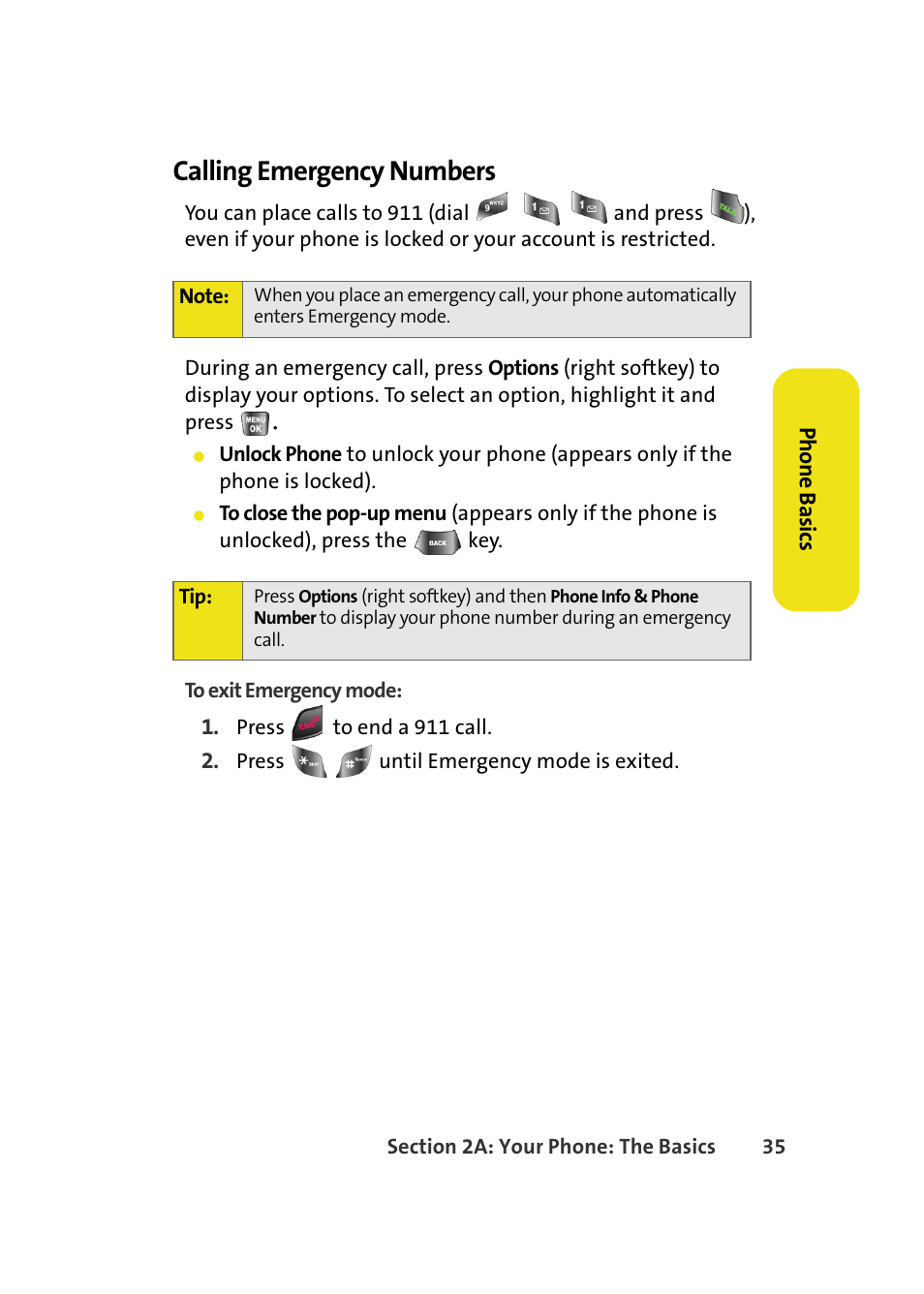 Calling emergency numbers | Samsung A640 User Manual | Page 57 / 265