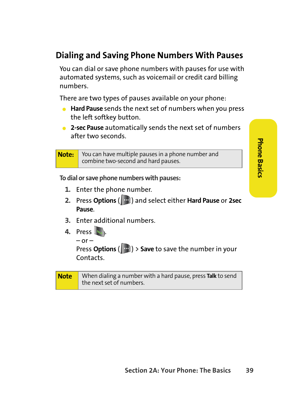 Dialing and saving phone numbers with pauses | Samsung A640 User Manual | Page 61 / 265