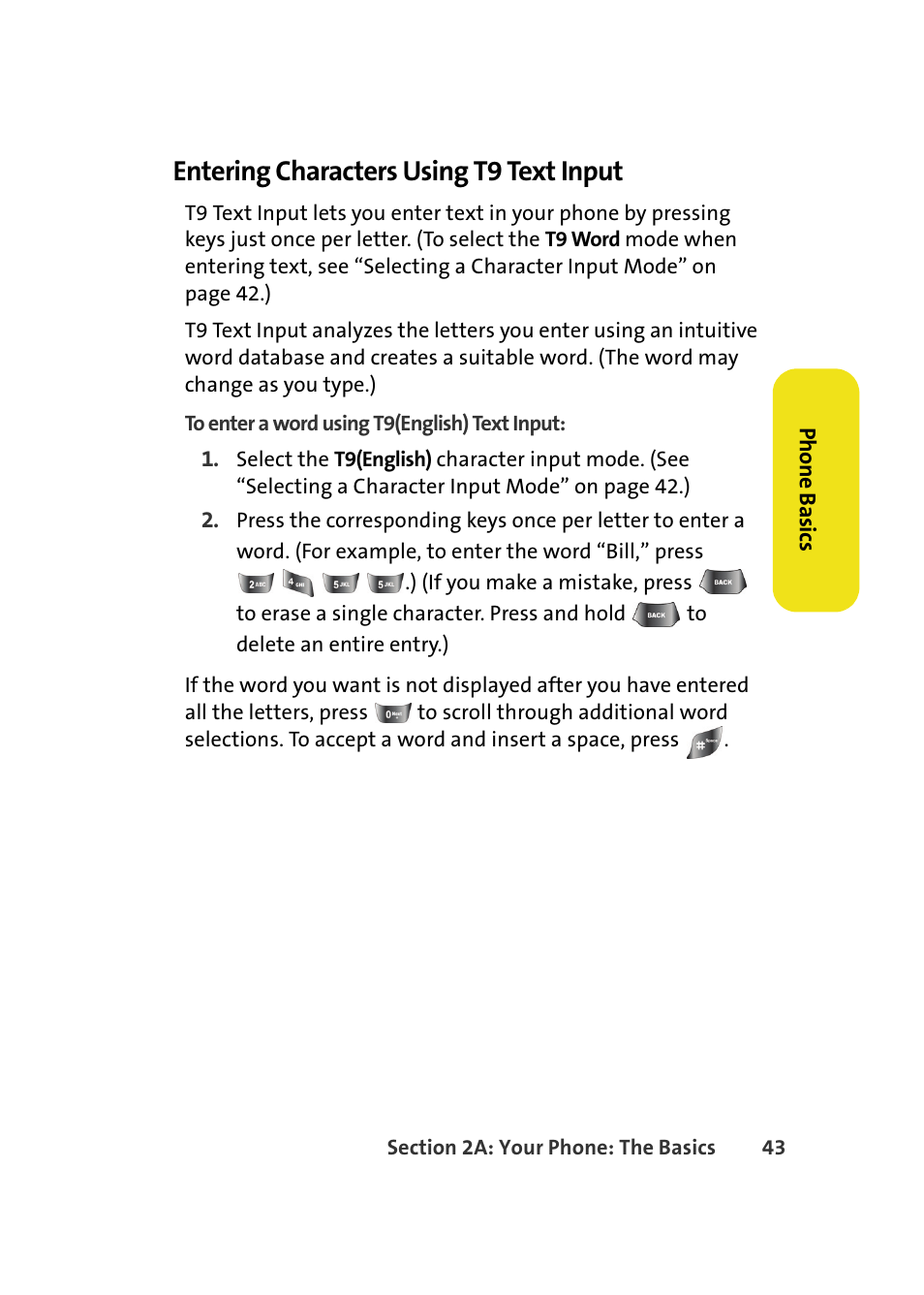 Entering characters using t9 text input | Samsung A640 User Manual | Page 65 / 265
